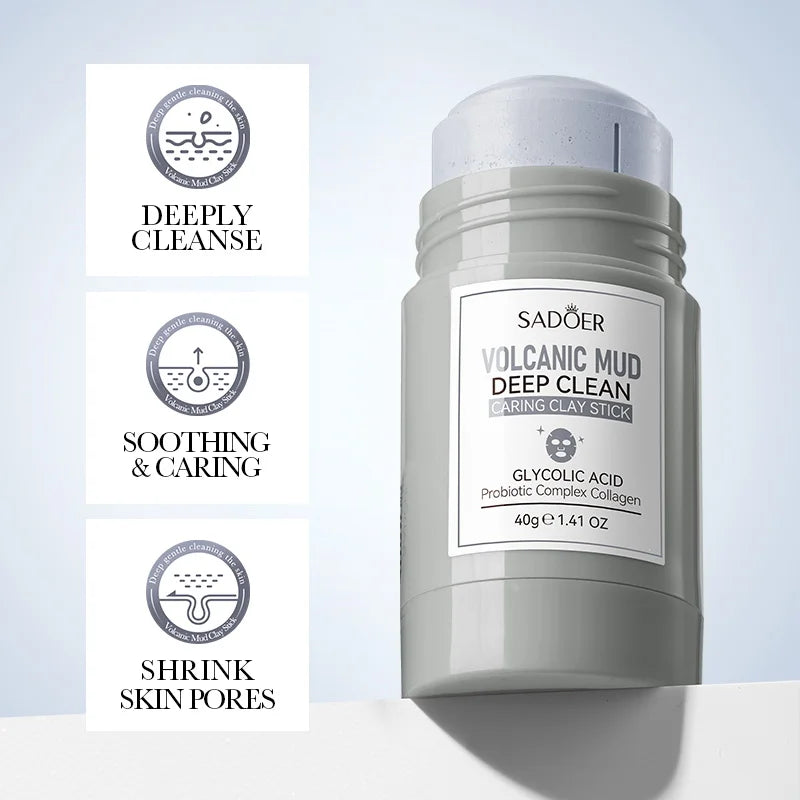 Volcanic Mud Face Masks Stick Clay Mask Shrink Pores Deep Blackhead Remover Facial Cleansing Moisturizing