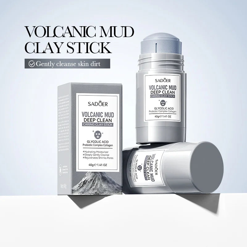 Volcanic Mud Face Masks Stick Clay Mask Shrink Pores Deep Blackhead Remover Facial Cleansing Moisturizing